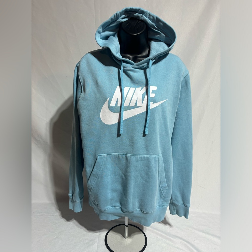 Nike Sky Blue Hoodie with White Swoosh Women’s Medium